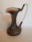 Vas Kanna Karaff glas metall handgjord Murano-stil H 18-22cm