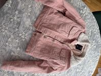 Pink Corduroy Jacket with Fur Collar