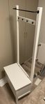 HEMNES Förvaringsbänk med handstång och 4 krokar – Vit