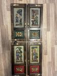 Mycket gammal skåplucka/ Carved Wood Window 4 st, 19- talet