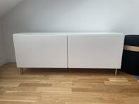 IKEA Bestå med glastoppskiva och kromben, vit