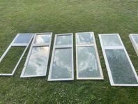 gamla fönster handmålat glas