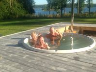 Vedeldad badtunna