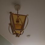 Taklykta, taklampa mässing och glas.  Retro