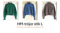 3 stickade HM-tröjor i bomull stlk L