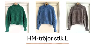 3 stickade HM-tröjor i bomull stlk L