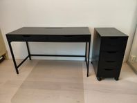 IKEA - Skrivbord Alex och hurts Alex svart/brun