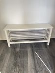IKEA, TJUSIG, bänk med skoförvaring, vit