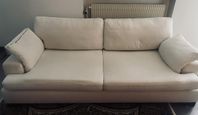 Soffa i dun + 180 cm dubbelsäng – bra skick!