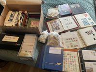 Frimärkssamling, ej genomgången, 30 album+, 30kg