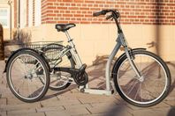 Trehjulig vuxencykel PFAU-Tec Classic med korg och ryggstöd