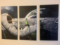 astronaut tavla i 3 delar 