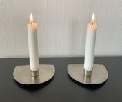 Retro 60-tal! 2st stilrena ljusstakar i rostfritt stål 