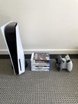 PS5 Disk + 2 Kontroller + Laddstation + 8 Spel