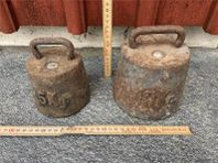 Antika vikter 10 kg o 5 kg dörrstopp eller bokstöd