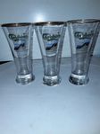 CARLSBERG Ölglas 35 cl med guldkant UEFA 1992 – (3 st.) +