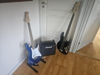 Elgitarr, Elbas och förstärkare