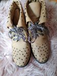 Supersnygga boots, Beige med nitar, Storlek 39