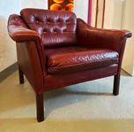 Vintage Leather Club fåtölj i Chesterfield-stil 1950-talet