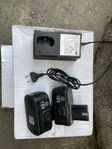Diverse batterier och laddare