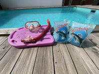 Cyklop och snorkel, armpuffar och simplatta