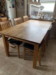 Ekbord 180x100cm m. 6stolar