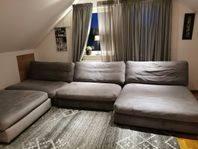 Bekväm U-soffa i sammet