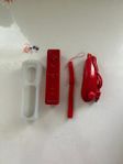 Röd kontroll motion plus + Nunchuck till Nintendo wii