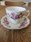 Royal Vale kopp med fat – rosa rosor