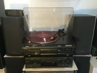 Technics stereo ljudsystem med stereoskåp