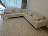 Soffa i L-form – Beige, från Trademax – Billigt
