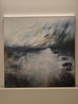 Tavla akryl 100 x 100 cm ,konstnär Maria Wigge