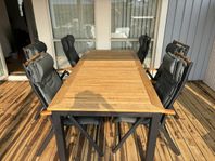 Utemöbler (förlängningsbart bord + 6 stolar)