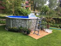 Pool 350 x 120 cm i stenimitation