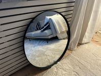 Spegel rund 70cm svart stål