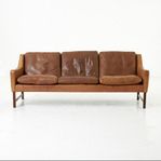 Fredrik A. Kayser – vintage 3-sits i läder