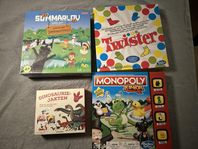 Barnspel Monopol junior, Twister, memory, Sommarskuggan