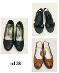 3 par skinn elegant damsandal och klack skor /  stl 38