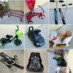 Cyklar, pulkor, sommar- & vinterleksaker – för lilla barn