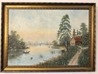 Oljemålning olja på duk  H. Lindroth från 1903