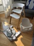 Stokke Steps matstol-komplett med tillbehör och babyinsats 