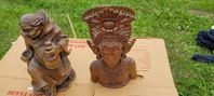 Stor Otroligt Vacker Träskulptur av kvinna - Bali? 1900tal