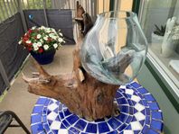 Stubbe med inbränt glas
