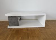Soffbord vit med grå betongmönster