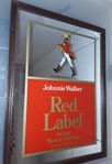 "Johnnie Walker Red Label" Whiskey Mirror! 4 Private Bar