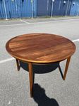 Runt matbord teak 50/60-tal