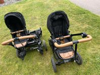Emmaljunga Nxt twin chassi, nxt 90 chassi och två sittdelar