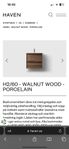 Haven kommod. H2/60 Walnut Wood inklusive porslin