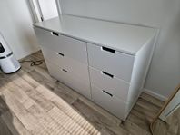 Vit NORDIL Byrå från Ikea med Sex Lådor