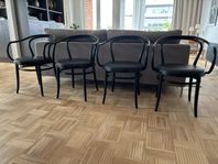 4 x Thonet stol no 30 med stoppad lädersits 